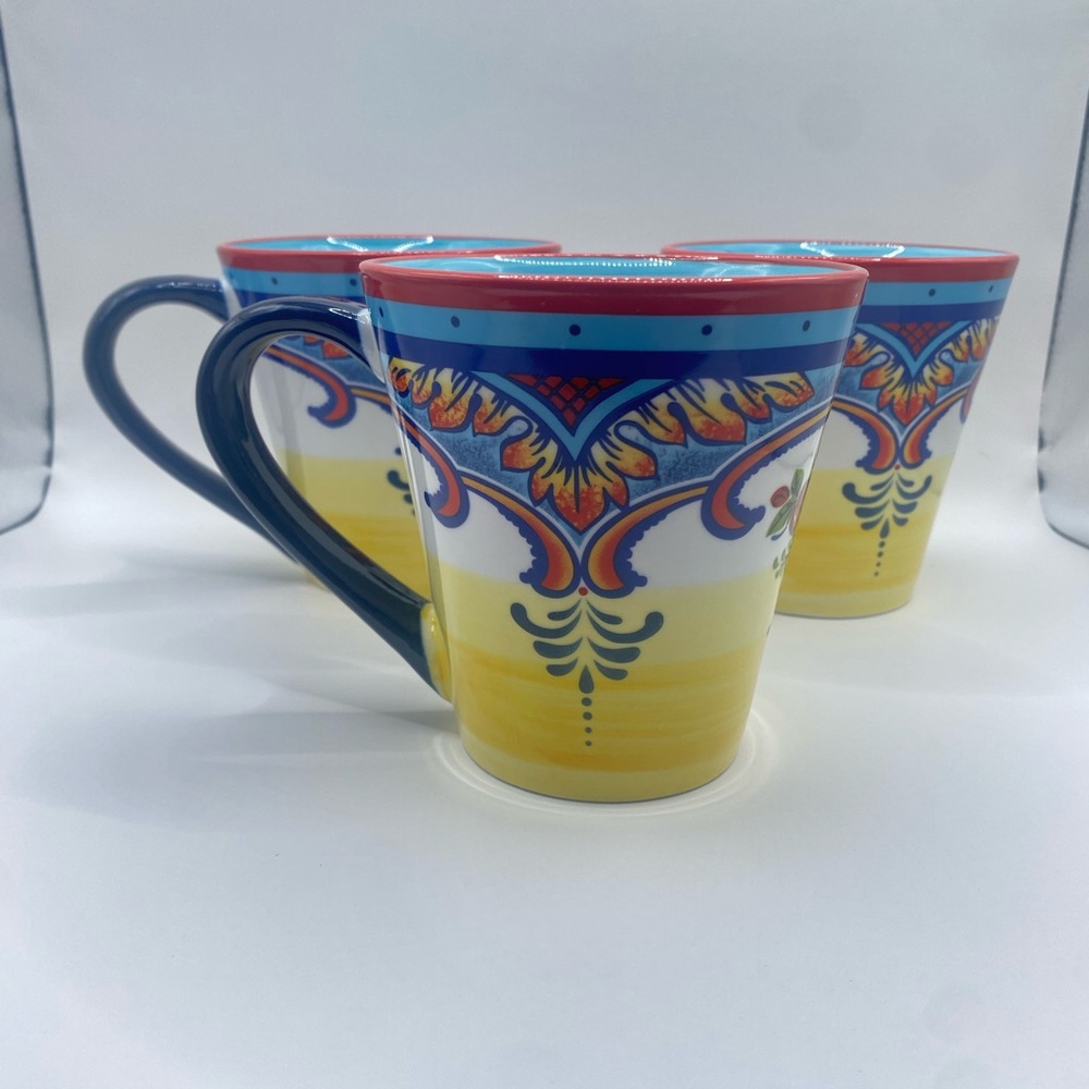 Set of 3 Euro Cerámica “”Zanzíbar” Mugs 4” tall